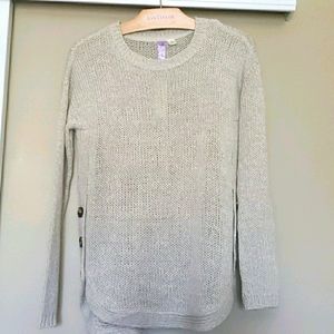 Francesca's Caroline Side Button Sweater ~IVORY~SMALL **NEW